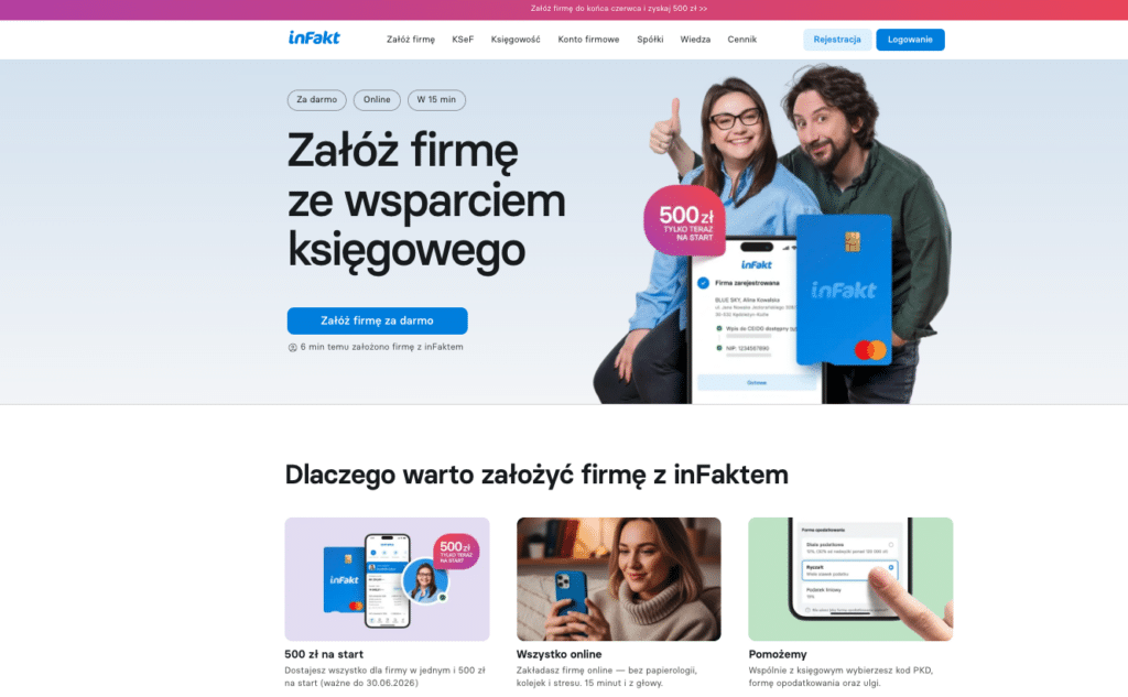 zakładanie firmy z infakt