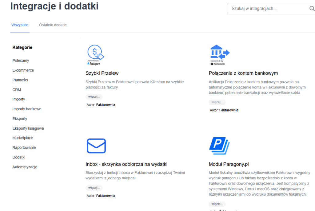 fakturownia integracje
