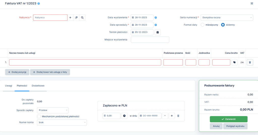ifirma wystawianie faktury