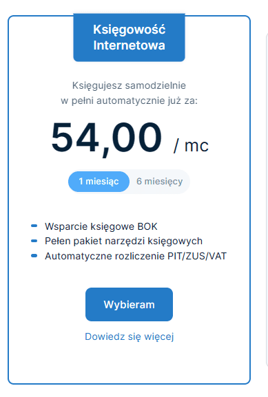 ifirma ksiegowosc cena