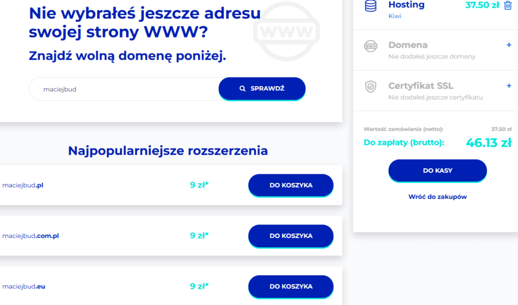 wybór domeny lh