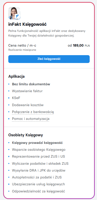 infakt cennik księgowości