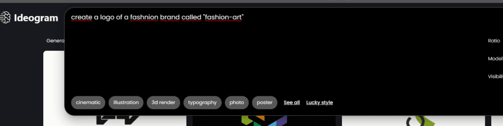 ideogram ai wpisywanie komendy