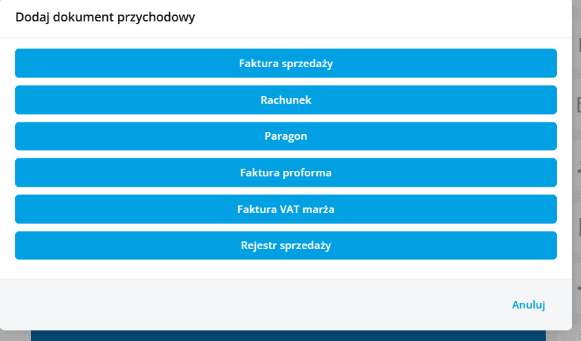 comarch erp xt rodzaje dokumentow przychodowych