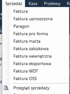fakturowanie pro rodzaje dokumentów