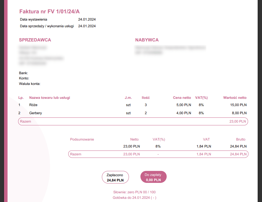 melpe wyglad faktury