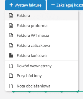 intaxo rodzaje faktur