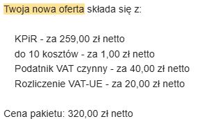 cennik księgowość 2026