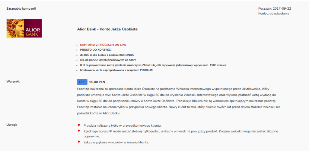 comperialead szczegóły kampanii