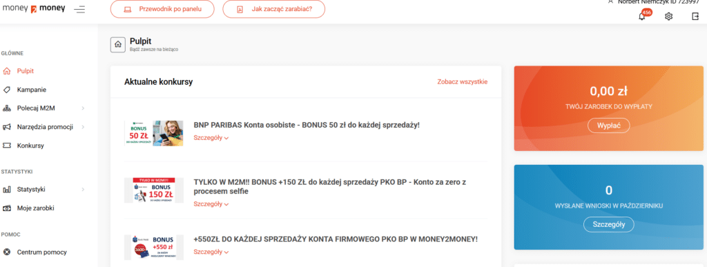 money2money panel główny