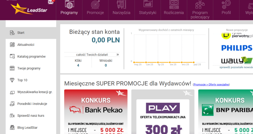 leadstar panel główny