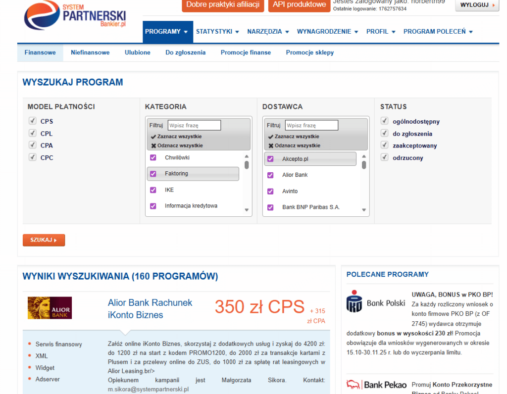 system partnerski bankier co mozna promowac
