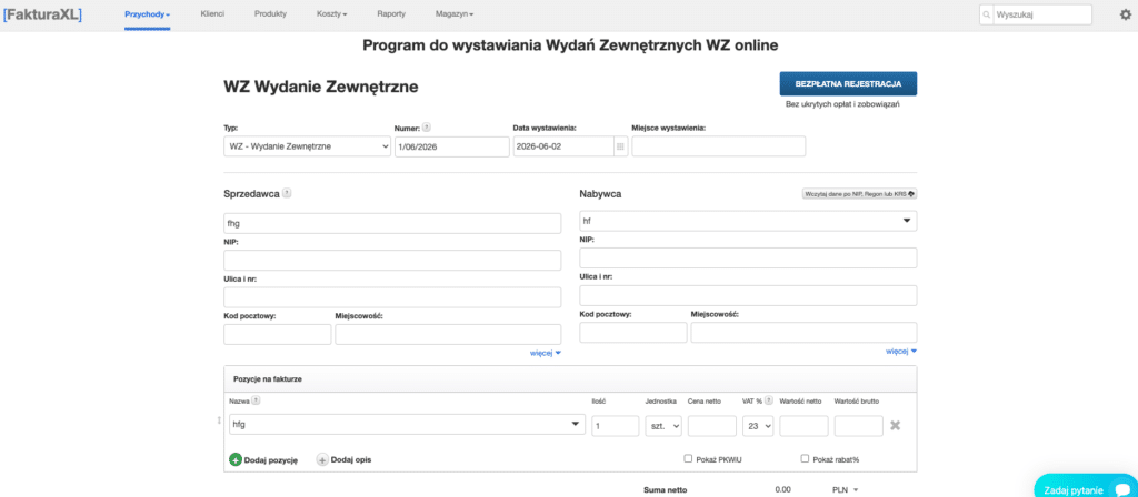 faktura xl program magazynowy